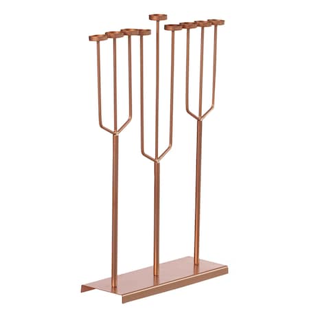 Vintiquewise Small Hanukkah Menorah, 9 Branch Tea Light Candle Holders, Rose Gold QI004643.RG.S